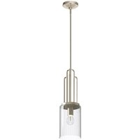 Elstead - Lighting qn-kimrose-mp-pn quintiesse Hängeleuchte Kimrose E27 1x40W Stahl Nickel poliert, Glas klar, geriffelt H:69.8cm-176.5cm Ø17.8cm von ELSTEAD