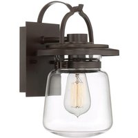 Elstead - Lighting qn-lasalle-s-wt quintiesse Wandleuchte Lasalle E27 1x40W IP44 Aluminium Bronze, Glas klar H:29.6cm B:17.8cm dimmbar von ELSTEAD