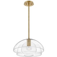 Lighting qn-lotus-p-hbr quintiesse Hängeleuchte Deckenleuchte Lotus E27 1x40W Stahl, Messing Glas klar H:25.9cm-106.6cm Ø40.7cm dimmbar von ELSTEAD