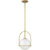 Lighting qn-somerset-p-o-hb quintiesse Hängeleuchte Somerset E27 1x40W Stahl Messing, Glas Opal H:50.3cm-129.4cm Ø28.9cm dimmbar höhenverstellbar von ELSTEAD