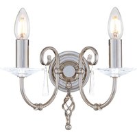 Opulente Wandleuchte in Nickel mit Kristall CANDELA von ELSTEAD