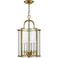 Pendelleuchte Deckenlampe Hängeleuchte Stahl Messing poliert Esszimmerleuchte von ELSTEAD