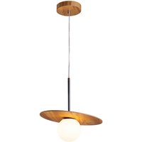 Pendelleuchte Glas Teakholzfurnier Ø 40 cm E27 Modern von ELSTEAD