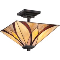 Premium Deckenleuchte Braun Gold Tiffany Stil Wohnzimmer Premium Deckenleuchte Braun Gold Tiffany Stil Wohnzimmer von ELSTEAD