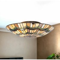 Premium Tiffany Lampe FARFALLA Buntglas rund Ø42cm Premium Tiffany Lampe FARFALLA Buntglas rund Ø42cm von ELSTEAD