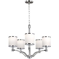 Prospect Park - 5 leichte mehrarmige Kronleuchter aus Satin-Nickel, Chrom-Finish, E27 - Elstead von ELSTEAD