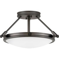 Runde Deckenlampe Metall Glas Ø 42 cm Schwarz Weiß 3x E14 von ELSTEAD