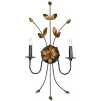 Simone - Blumenblätter Design 2 Light Candle Wall Light Blattgold, E14 - Elstead von ELSTEAD