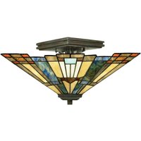 Tiffany Deckenlampe ETERNO 5 Buntglas Wohnzimmer von ELSTEAD