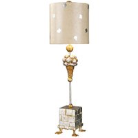 Tischlampe AMIN Blattsilber 102cm Ø23cm Bodenlampe von ELSTEAD