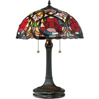 Tischlampe FARFALLA 8 Buntglas 58cm Tiffany Lampe von ELSTEAD