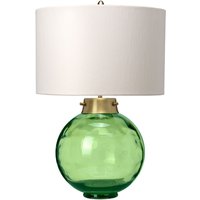 Tischlampe Glas Stoff in Grün Ecru 55,5 cm LUBIELA von ELSTEAD