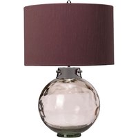 Tischlampe Rot Grau E27 55,5 cm Glas Stoff Klassisch von ELSTEAD