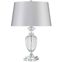 Tischlampe Schreibtischlampe Beistelllampe Metall Kristallglas Silber h 63 cm von ELSTEAD