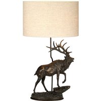 Tischlampe Stoff Resin Hirsch 80cm Bronze antik Natur Tischlampe Stoff Resin Hirsch 80cm Bronze antik Natur von ELSTEAD