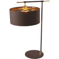 Tischlampe Stoff in Braun Gold 66cm Nachttisch von ELSTEAD