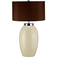Tischlampe THALIE Braun Porzellan H:70cm Lampe von ELSTEAD
