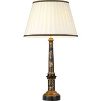 Tischlampe groß 87 cm Stoff Holz in Creme Schwarz Gold Tischlampe groß 87 cm Stoff Holz in Creme Schwarz Gold von ELSTEAD