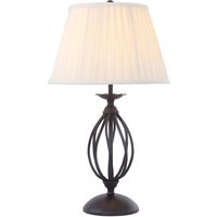 Tischlampe mit Stoffschirm Schwarz Creme Rustikal Tischlampe mit Stoffschirm Schwarz Creme Rustikal von ELSTEAD