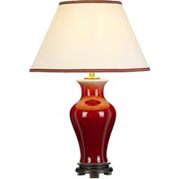 Tischleuchte Creme Rot 64 cm Keramik Stoff E27 Tischleuchte Creme Rot 64 cm Keramik Stoff E27 von ELSTEAD