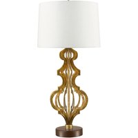 Tischleuchte DORUTI in Gold Weiß Ø41cm H84cm Lampe Tischleuchte DORUTI in Gold Weiß Ø41cm H84cm Lampe von ELSTEAD