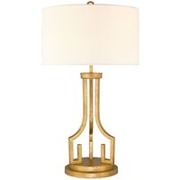 Vintage Tischlampe AIROSO Weiß H:80cm Design Lampe von ELSTEAD