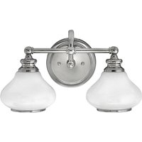 Wandlampe Leuchte Flurlampe 2 flammig led Glas Wohnzimmerlampe chrom IP44 von ELSTEAD