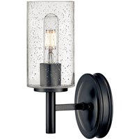 Wandlampe Metall Glas 26,2 cm hoch Schwarz E27 GRACIA von ELSTEAD