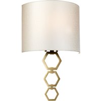 Wandlampe Stoff in Creme Messing antik schlicht E27 Wandlampe Stoff in Creme Messing antik schlicht E27 von ELSTEAD