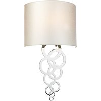 Wandlampe Up Down Creme Chrom Modern E27 Stoff Metall von ELSTEAD