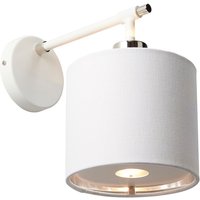 Wandlampe mit Schirm Weiß Silber Stoff Flur Bett Wandlampe mit Schirm Weiß Silber Stoff Flur Bett von ELSTEAD