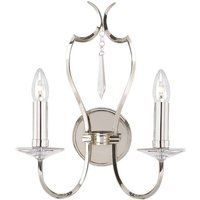 Wandleuchte Lampe Kronleuchter Messing Kristalle Nickel h 41 cm Flurleuchte von ELSTEAD