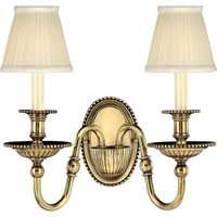 Wandleuchte Messing Stoff 2-flammig Barock Design von ELSTEAD