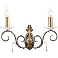 Wandleuchte Metall Kristall in Gold Bronze Kristalle von ELSTEAD