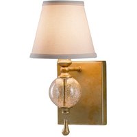 Wandleuchte Stoffschirm Creme Blattsilber antik PALLO von ELSTEAD