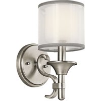 Wandleuchte Weiß Zinn antik Glas Leinen Metall Modern Wandleuchte Weiß Zinn antik Glas Leinen Metall Modern von ELSTEAD