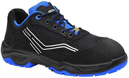 ELTEN Herren Elten Veiligheidsschoenen Esd S1, heren, sportief, licht, zwart/blauw, stalen neus Sicherheitshalbschuh Ambition blue Low S1 Gr e 43, Blau, 43 EU von ELTEN