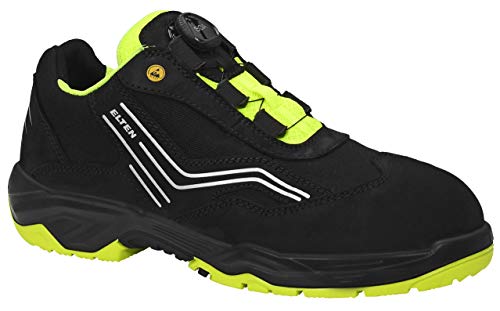 ELTEN Unisex Elten Sicherheitsschuhe S2, Herren, Sportlich, Leicht, Schwarz, Stahlkappe, Sicherheitshalbschuh Ambition Boa Low ESD S1 größe 48, Gelb, 48 EU von ELTEN