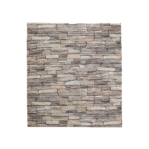 3d Wandpaneele,Wandpaneele 1-10 Stücke 77 cm * 70 cm 3D Wandaufkleber Nachahmung Ziegel Schlafzimmer Wohnkultur Wasserdicht selbstklebende DIY Tapete for Wohnzimmer(B,10pcs-77cmX70cm) von ELTOX