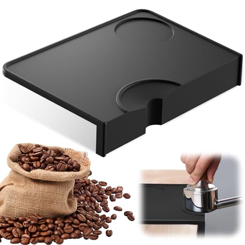 Tampermatte Silikon Espresso Tamper mit Kantenschutz,Tamping Matte Anti-Rutsch Tampen incl Kaffee Tamper Matte Stellplatz für Schützt Arbeitsplatte Kaffeeecke,Ideales Siebträger Zubehör 21,2x15x3,5cm von ELUBLU