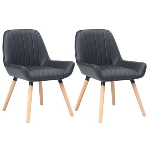 ELUCHANG Esszimmerstühle 2er Set, Grau PU Leder Polsterstühle mit Armlehnen & Verdicktes Sitzpolster, 150 kg belastbar, multifunktional als Küchenstühle, Esstisch Stühle, Loungesessel ELUCHANG Esszimmerstühle 2er Set, Grau PU Leder Polsterstühle mit Armlehnen & Verdicktes Sitzpolster, 150 kg belastbar, multifunktional als Küchenstühle, Esstisch Stühle, Loungesessel von ELUCHANG