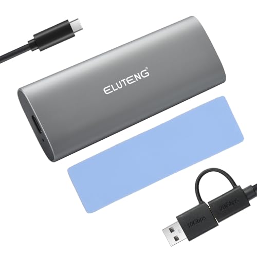 ELUTENG 20Gbps USB 3.2 Gen 2 M.2 NVMe NGFF SSD Gehäuse Adapter Aluminium, M2 SSD Enclosure für 2230/2242/2260/2280 M.2 SSD von M-Key/M+B Key/B-Key mit USB C zu C/A-Kabel,Werkzeuglos ELUTENG 20Gbps USB 3.2 Gen 2 M.2 NVMe NGFF SSD Gehäuse Adapter Aluminium, M2 SSD Enclosure für 2230/2242/2260/2280 M.2 SSD von M-Key/M+B Key/B-Key mit USB C zu C/A-Kabel,Werkzeuglos von ELUTENG