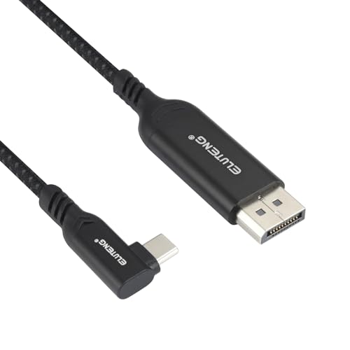 ELUTENG 90 Grad Winkel USB C auf DisplayPort Adapter Kabel 8K@60Hz,2M Type C auf DP Kabel Kompatibel mit Oculus Rift S, MacBook Pro, Reverb G2, Dell XPS, Surface Pro von ELUTENG