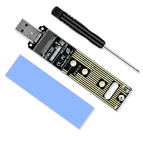ELUTENG M.2 NVMe auf USB Adapter Karte 10 Gbit/s USB 3.1 Type A Karte, M.2 SSD PCIe NVMe USB Konverter Leser 10Gbps für M Key Unterstützung 2230 2242 2260 2280 SSD von ELUTENG