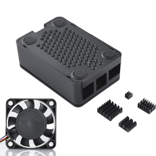 ELUTENG Raspberry Pi 5 Gehäuse Mit Ventilator Und Aktiver Kühlung - Robustes ABS-Gehäuse Mit 4 Aluminiumlegierung Kühlkörpern für 4GB/8GB Modelle ELUTENG Raspberry Pi 5 Gehäuse Mit Ventilator Und Aktiver Kühlung - Robustes ABS-Gehäuse Mit 4 Aluminiumlegierung Kühlkörpern für 4GB/8GB Modelle von ELUTENG