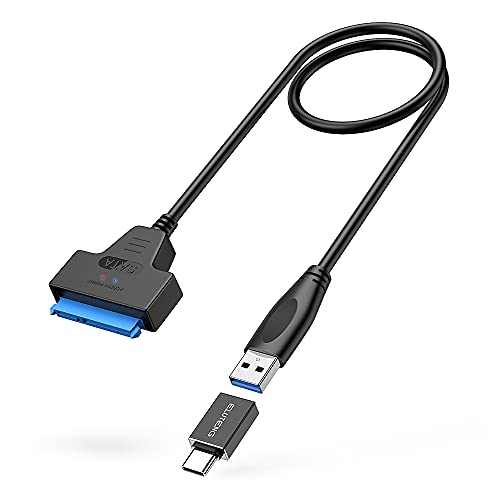 ELUTENG USB 3.0 zu Type C auf SATA III Adapter Kabel 11,4 Zoll / 29cm 5Gbps Super Speed 2.5" HDD/SSD Festplatte Konverter Adapterkabel für 2.5" Festplatte HDD SSD von ELUTENG