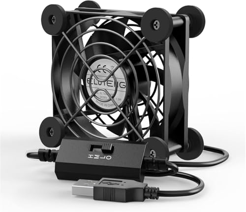 ELUTENG USB Lüfter 80mm 5V mit 3 Einstellbare Geschwindigkeiten mit 8 Schutzpolster stoßdämpfend, USB Ventilator Computer PC Lüfter 80mm für PS4 /TV Box/Receiver/AV Schrank/Router ELUTENG USB Lüfter 80mm 5V mit 3 Einstellbare Geschwindigkeiten mit 8 Schutzpolster stoßdämpfend, USB Ventilator Computer PC Lüfter 80mm für PS4 /TV Box/Receiver/AV Schrank/Router von ELUTENG