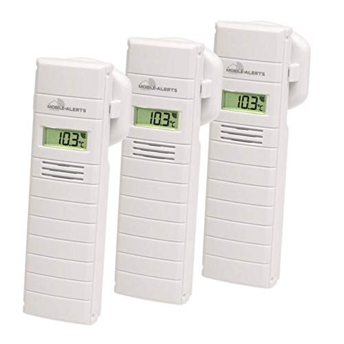 ELV Mobile Alerts 3er Set Temperatur-/Luftfeuchtigkeitssensor MA10200 mit LC-Display von ELV