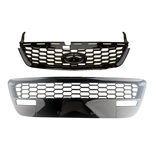 ELWAA Für F&ord Für Mondeo 2007-2010 Vorderer Oberer Unterer Grill (Size : Upper Glossy Black) von ELWAA