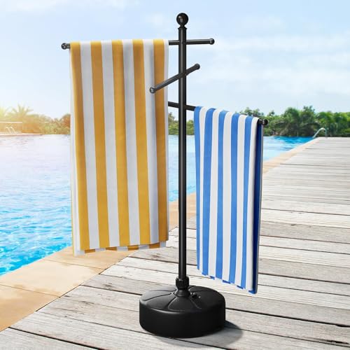 ELYKEN Pool-Handtuchhalter für den Außenbereich, 150 cm, Outdoor-Handtuchhalter mit 3 verstellbaren Stangen, Pool-Handtuchhalter mit beschwertem Boden, freistehender Handtuchständer für Pool, Spa ELYKEN Pool-Handtuchhalter für den Außenbereich, 150 cm, Outdoor-Handtuchhalter mit 3 verstellbaren Stangen, Pool-Handtuchhalter mit beschwertem Boden, freistehender Handtuchständer für Pool, Spa von ELYKEN